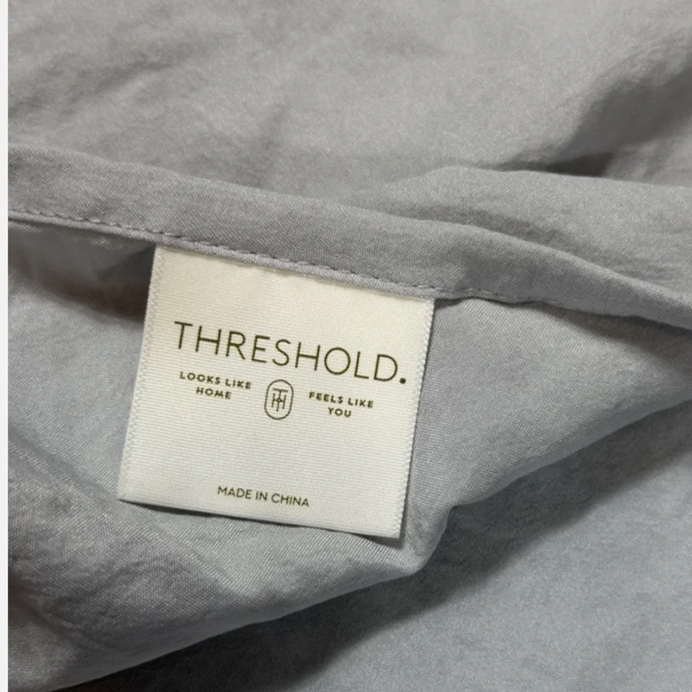 2 Threshold Pillowcases Shams Solid Gray Soft Recycled Polyester Pair Bedding